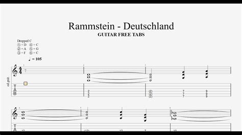 rammstein deutschland guitar tab